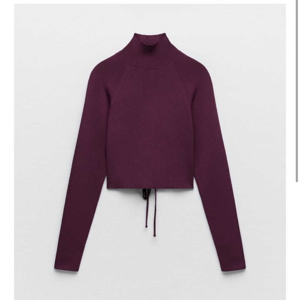 ZARA KNIT TOP WITH V-NECK BACK - Picture 2 of 3